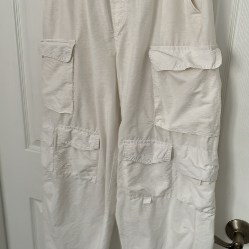Women’s white parachute cargo pants - Picture 2 of 6